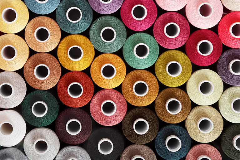 spools of thread from an embroidery machine