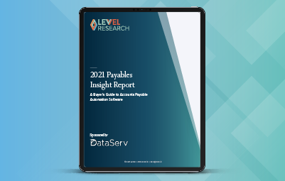 2021 payable insights report mocked up on an ipad with a gradient background