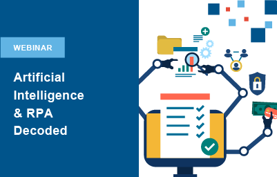 illustration of a computer with robot arms holding different AP automation elements plus the title of the webinar